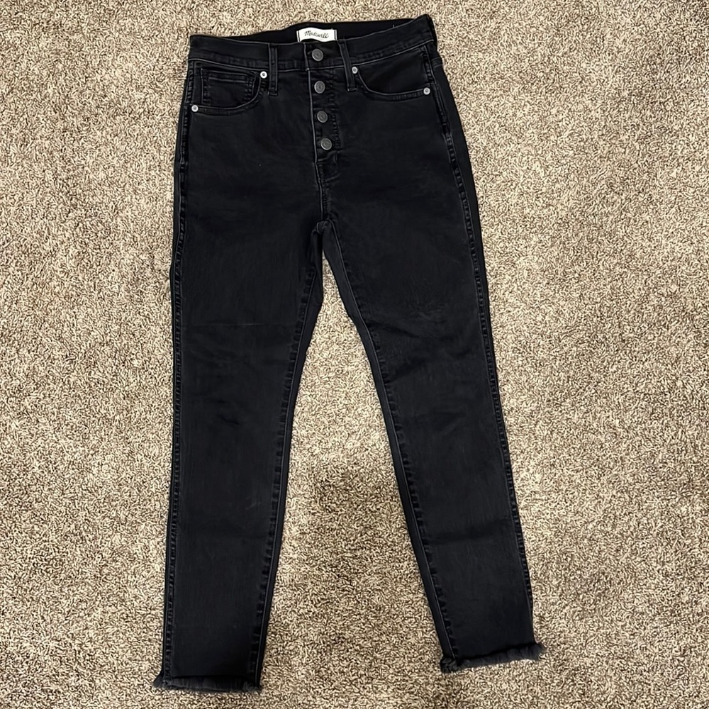 Madewell 10” high rise skinny black jeans